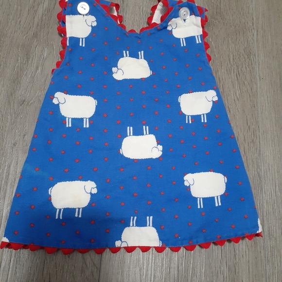 Saks Fith Avenue Vintage Baby Top / Over Dress Sheep - Picture 1 of 6